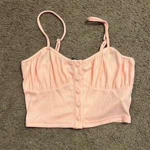 Forever 21 light pink cropped tank top size small brand new